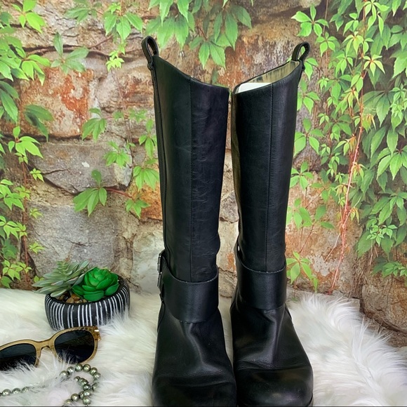JOE'S Black Leather Riding Boots, 9M - Picture 9 of 14
